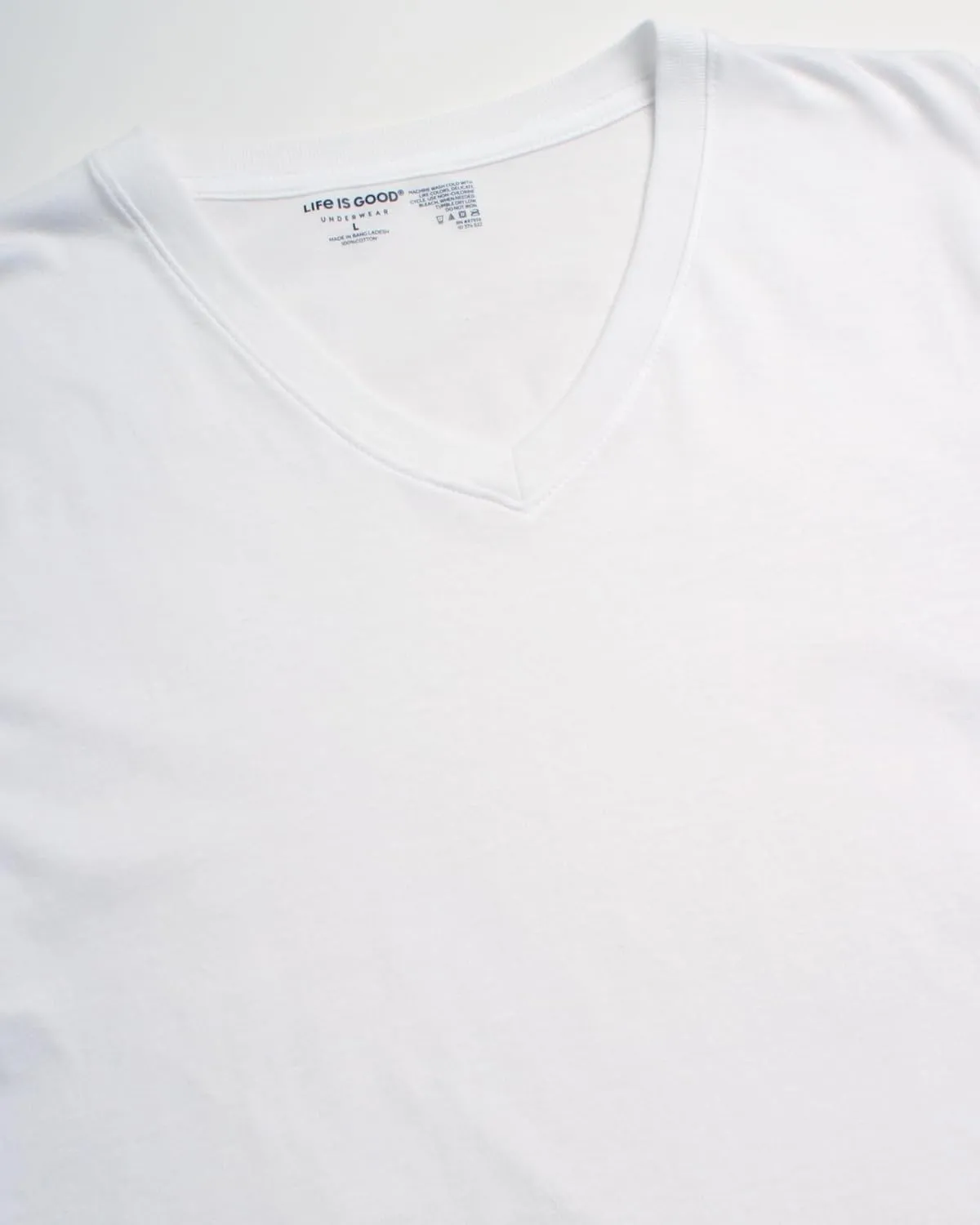 Life is Good Mens Undershirts - 6 Pack Lightweight Breathable Cotton Crewneck and V-Neck T Shirts for Men (Sizes: S-XL)