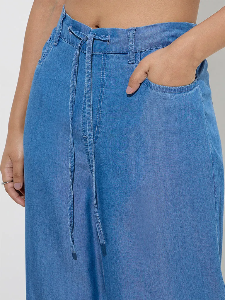 LOV Blue High-Rise Denim Trousers