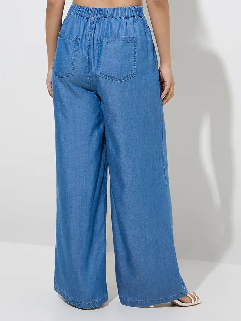 LOV Blue High-Rise Denim Trousers