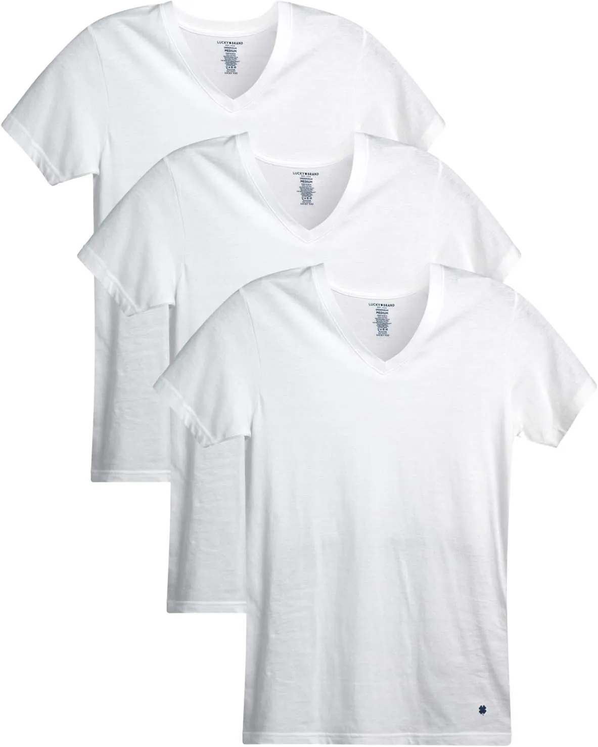 Lucky Brand Men's Undershirt - 3 Pack Slim Fit Short Sleeve Mens T-Shirts (S-XL)