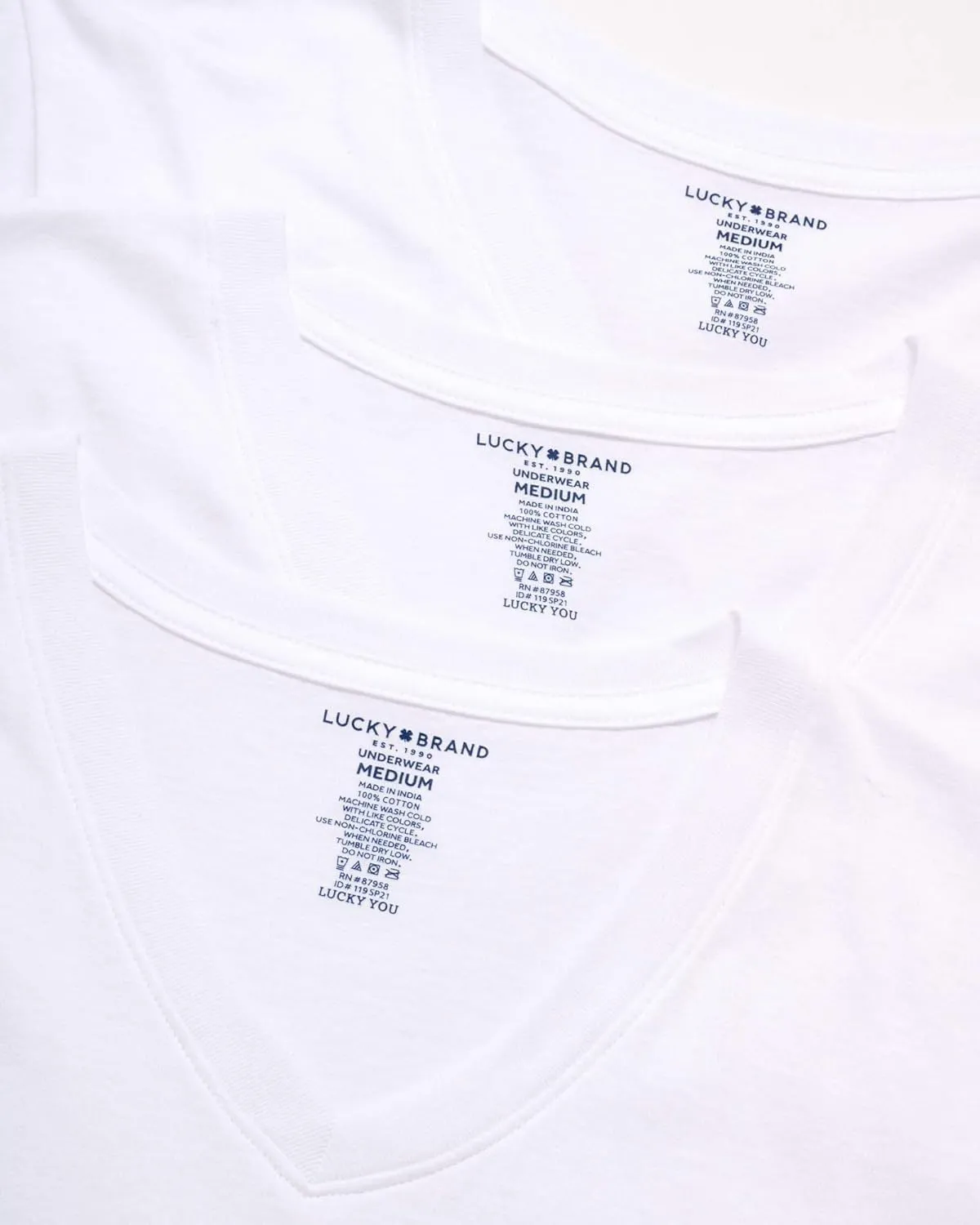 Lucky Brand Men's Undershirt - 3 Pack Slim Fit Short Sleeve Mens T-Shirts (S-XL)