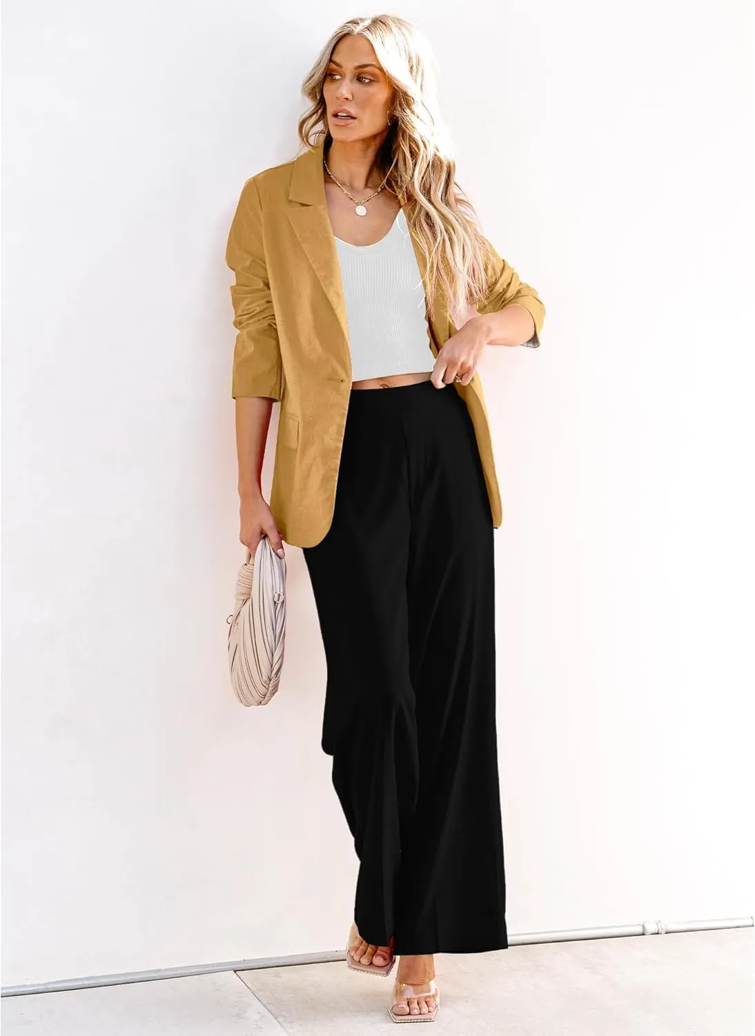 luvamia Blazers for Women Business Casual Dressy Work Fashion Lightweight Spring Summer Linen Unlined 2025 Suit Jackets