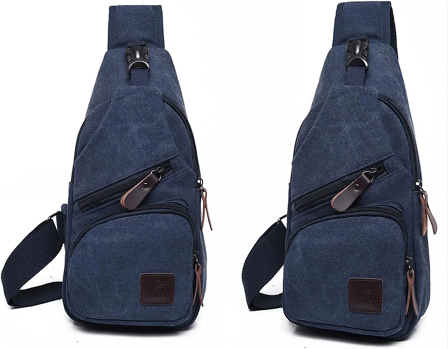 Men Messenger Bags Fashion Outdoor Canvas Chest Bags Bike Functional Pocket Travel Backpack Bears (Blue, One Size)