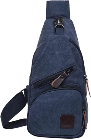 Men Messenger Bags Fashion Outdoor Canvas Chest Bags Bike Functional Pocket Travel Backpack Bears (Blue, One Size)