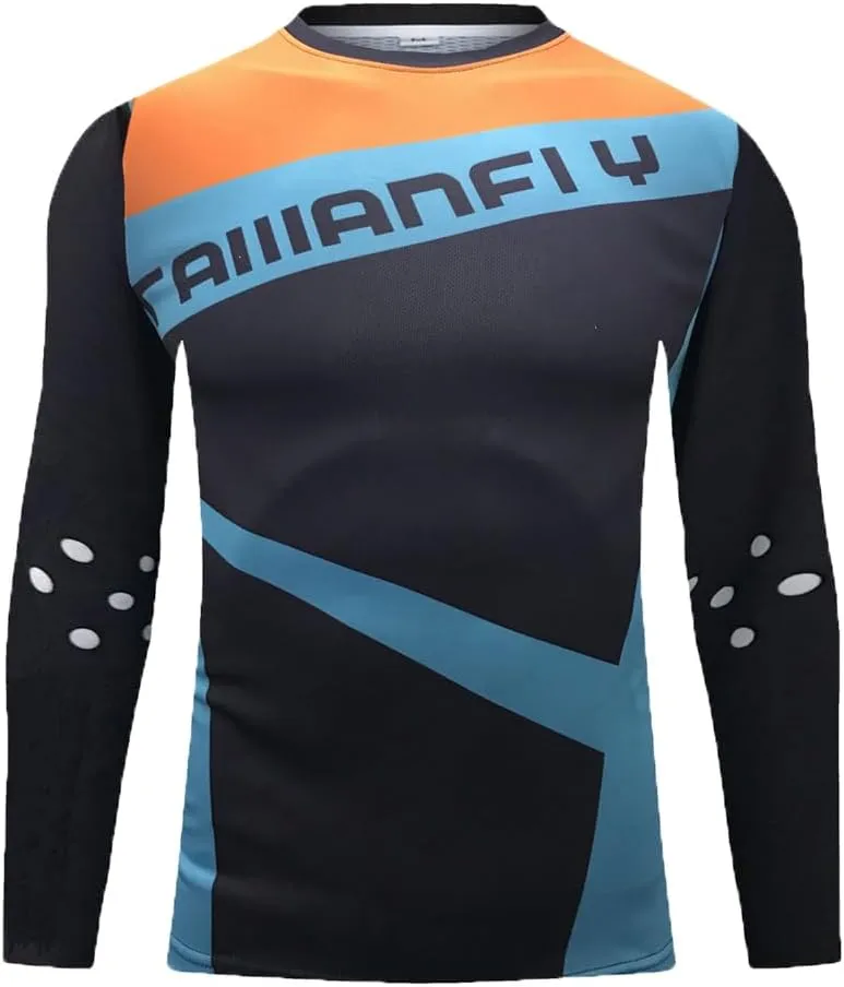 Men's Cycling Jersey Mountain Bike Motorcycle Tops Downhill Shirts Long Sleeve Quick-Dry Bicycle Racing Clothes