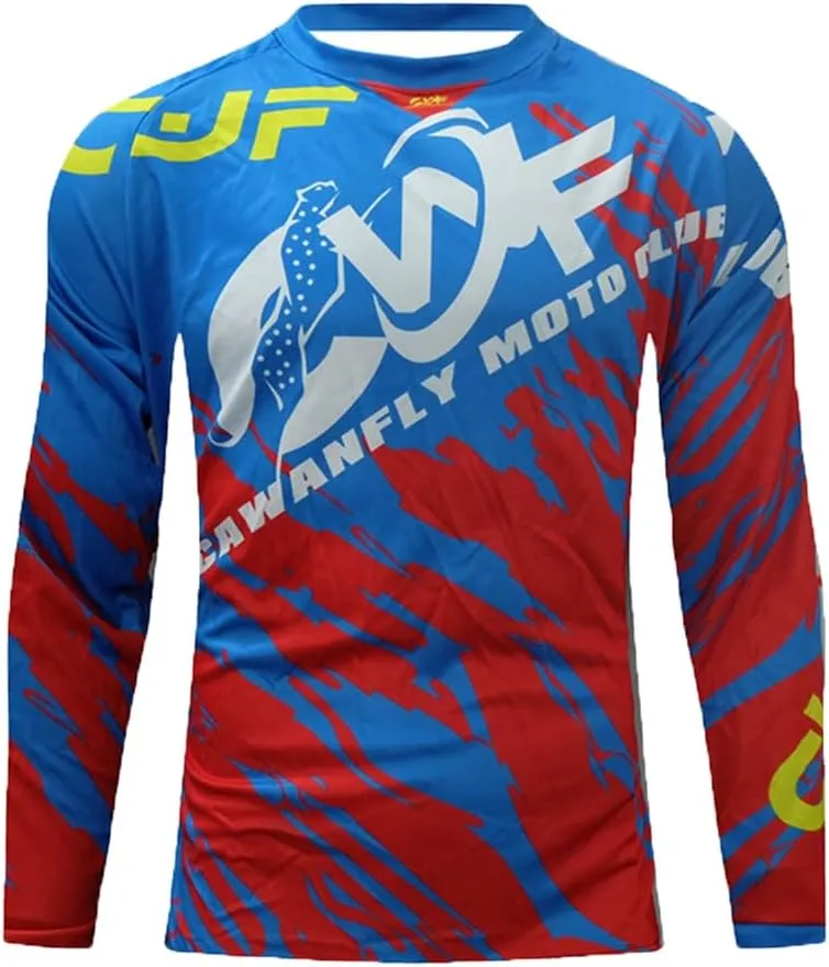 Men's Cycling Jersey Mountain Bike Motorcycle Tops Downhill Shirts Long Sleeve Quick-Dry Bicycle Racing Clothes