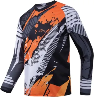 Men's Mountain Bike Jersey Long Sleeve Off-Road Racing Downhill Motocross Shirts Quick Dry&Moisture-Wicking Tops