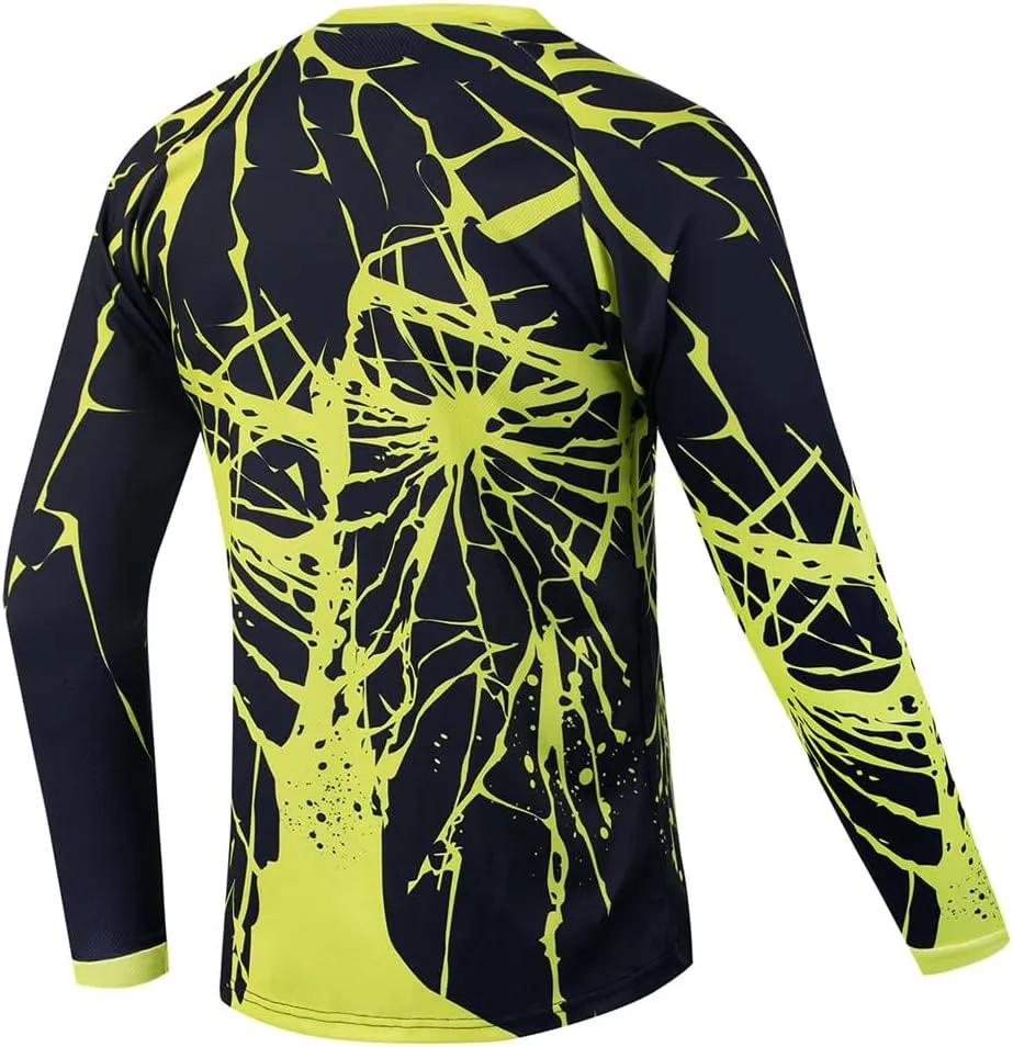 Men's Mountain Bike Jersey Long Sleeve Off-Road Racing Downhill Motocross Shirts Quick Dry&Moisture-Wicking Tops
