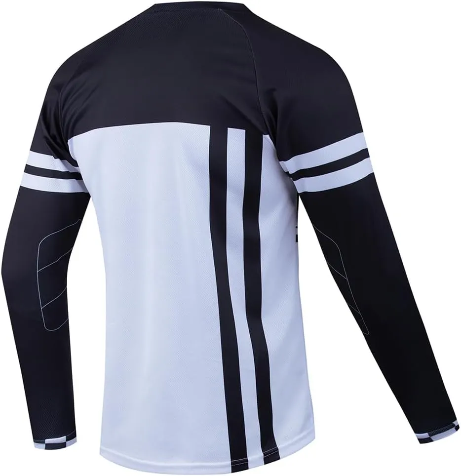 Men's Mountain Bike Jersey Long Sleeve Off-Road Racing Downhill Motocross Shirts Quick Dry&Moisture-Wicking Tops