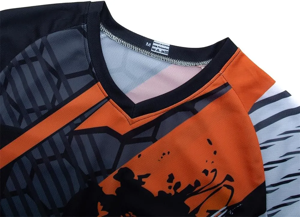 Men's Mountain Bike Jersey Long Sleeve Off-Road Racing Downhill Motocross Shirts Quick Dry&Moisture-Wicking Tops