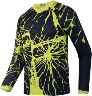 Men's Mountain Bike Jersey Long Sleeve Off-Road Racing Downhill Motocross Shirts Quick Dry&Moisture-Wicking Tops