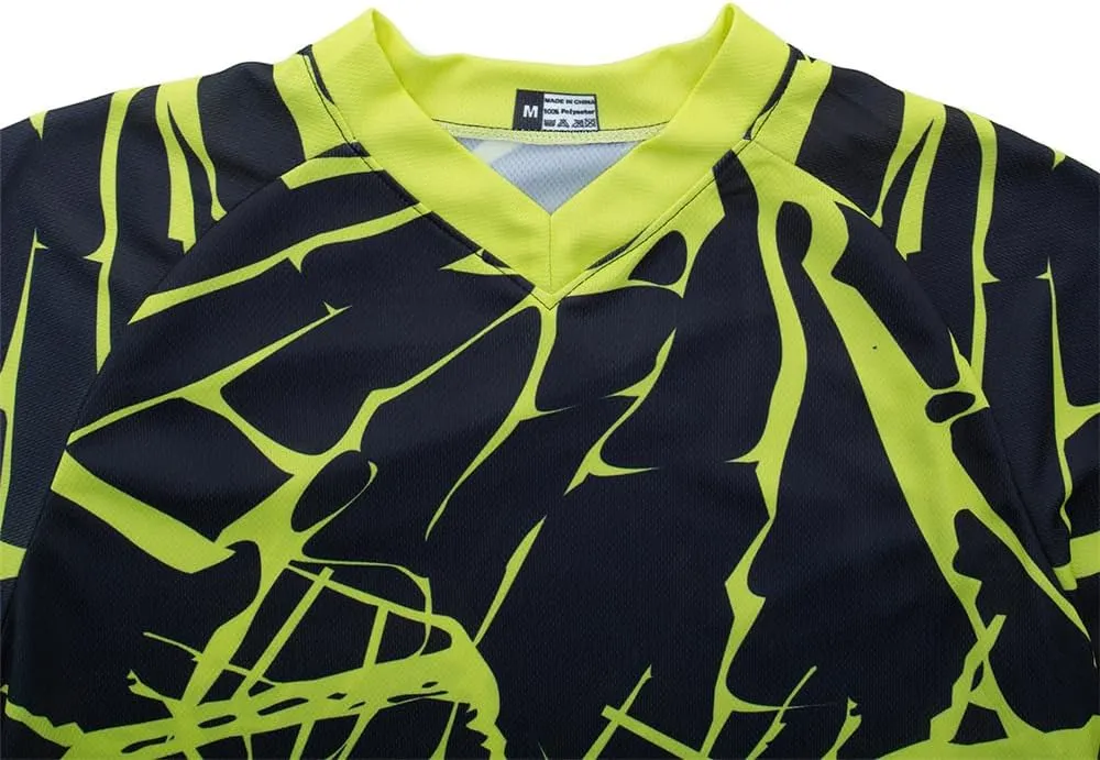 Men's Mountain Bike Jersey Long Sleeve Off-Road Racing Downhill Motocross Shirts Quick Dry&Moisture-Wicking Tops