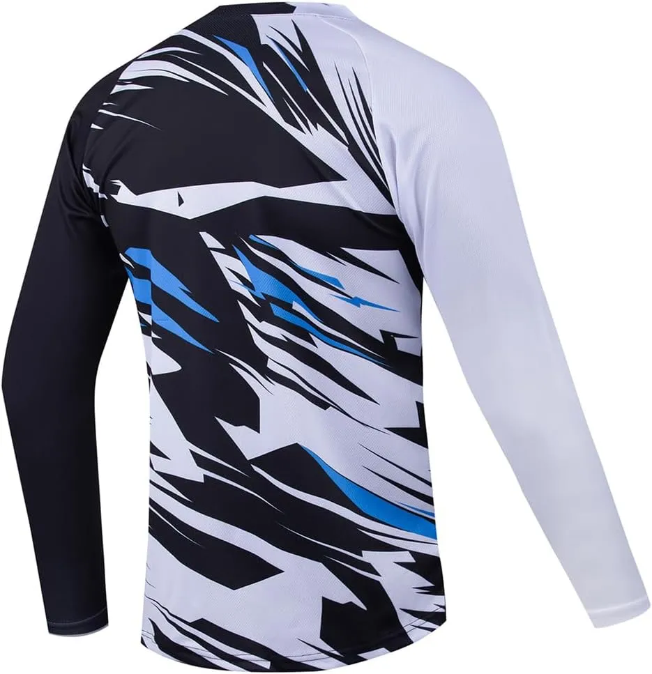 Men's Mountain Bike Jersey Long Sleeve Off-Road Racing Downhill Motocross Shirts Quick Dry&Moisture-Wicking Tops
