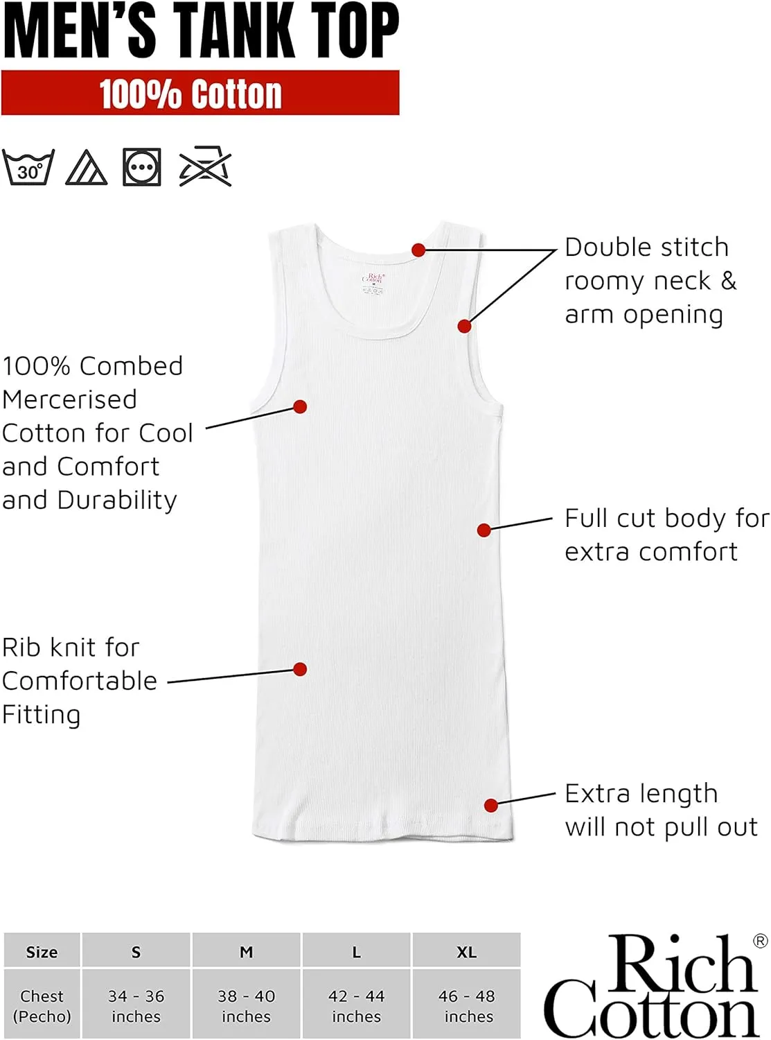 Men's Multi-Pack Ribbed Tank Tops A-Shirts - Sleeveless Workout Undershirts