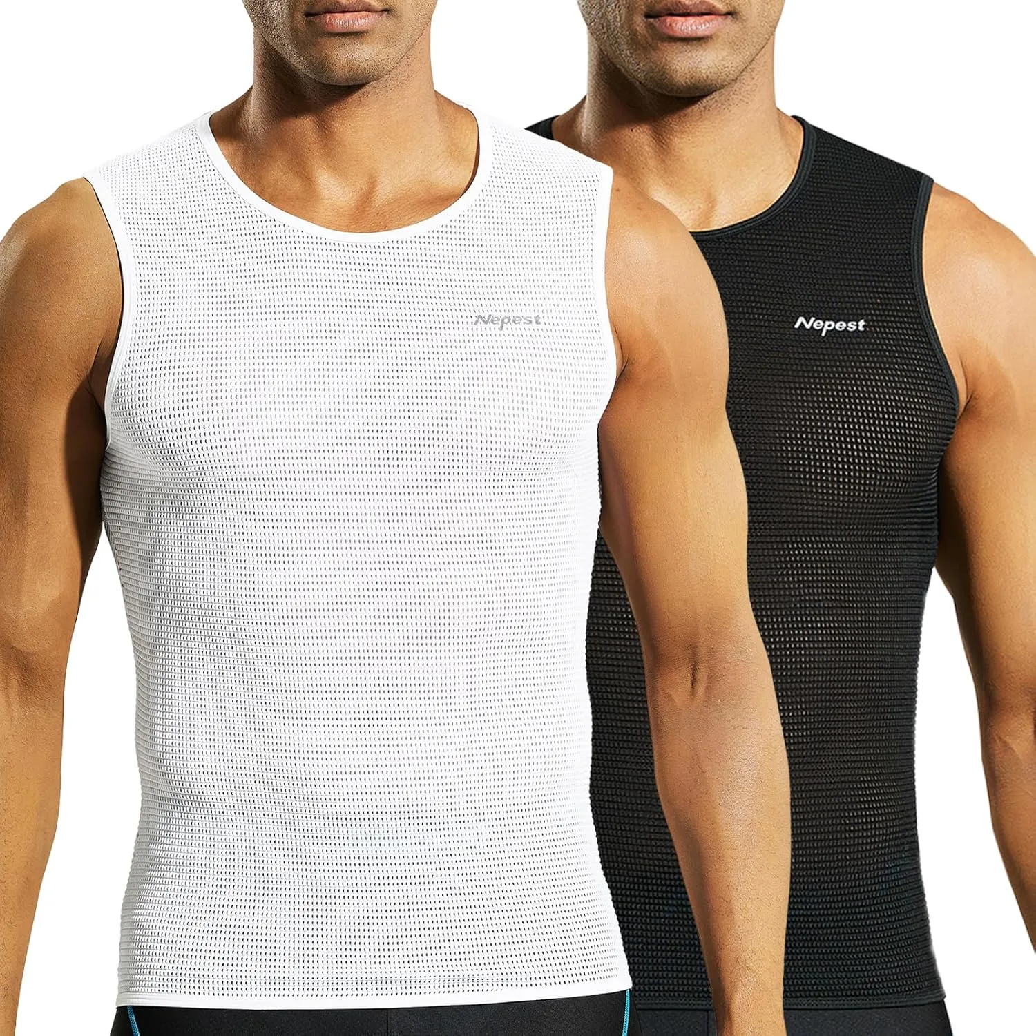 Mens Vests/Short Sleeve Biking Base Layer Mesh Sleeveless Cycling Baselayer Bicycle Ultralight Undershirts