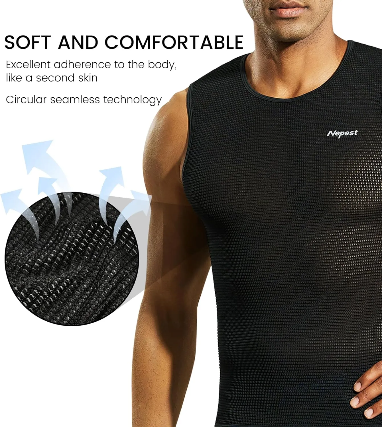 Mens Vests/Short Sleeve Biking Base Layer Mesh Sleeveless Cycling Baselayer Bicycle Ultralight Undershirts