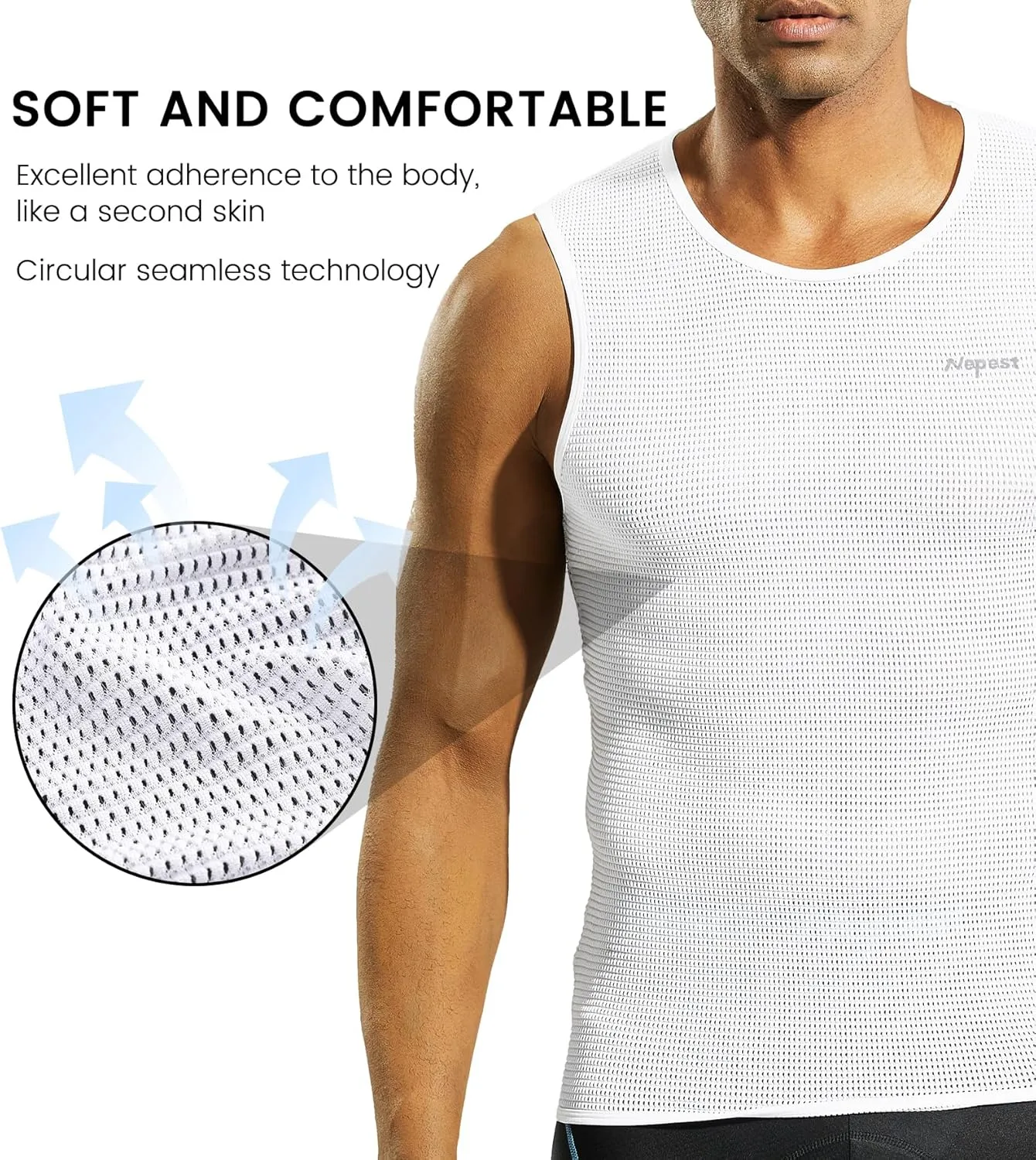 Mens Vests/Short Sleeve Biking Base Layer Mesh Sleeveless Cycling Baselayer Bicycle Ultralight Undershirts