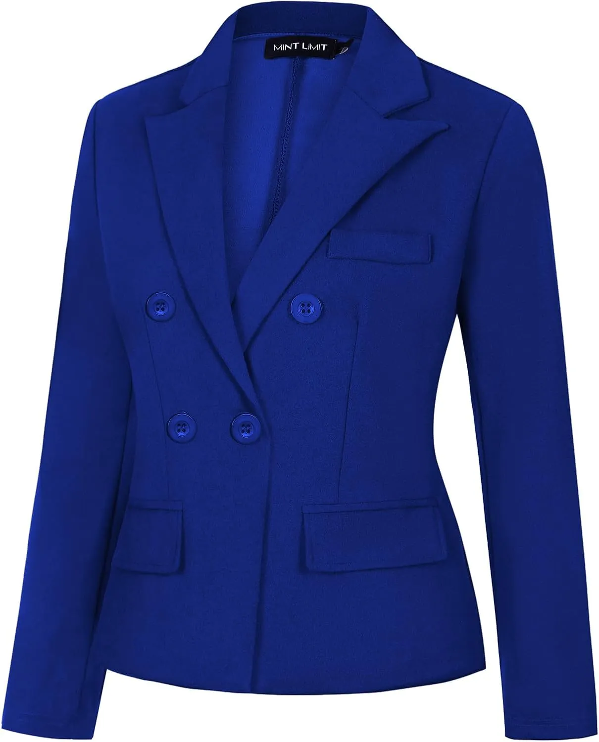 MINTLIMIT Blazers for Women Business Casual Long Sleeve Cropped Blazer Peak Lapel Double Breasted Suit Jacket with Pockets