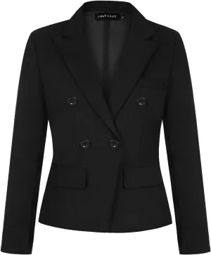 MINTLIMIT Blazers for Women Business Casual Long Sleeve Cropped Blazer Peak Lapel Double Breasted Suit Jacket with Pockets