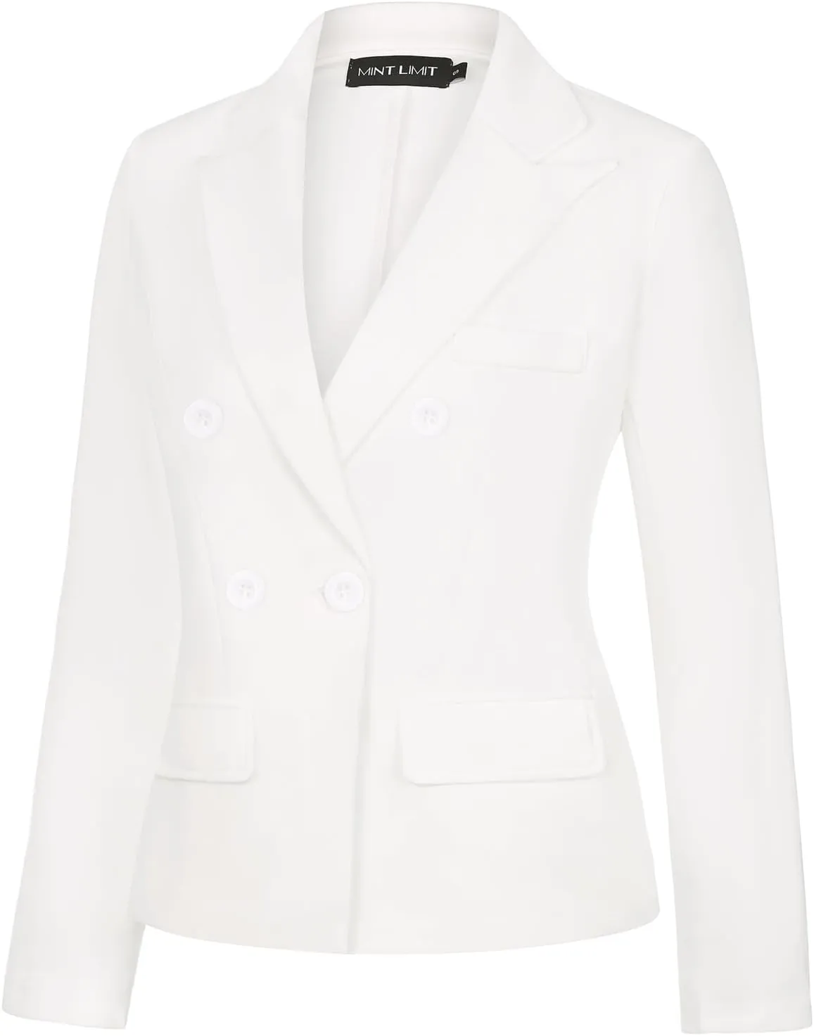 MINTLIMIT Blazers for Women Business Casual Long Sleeve Cropped Blazer Peak Lapel Double Breasted Suit Jacket with Pockets