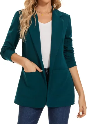 MINTLIMIT Blazers for Women Casual Long Sleeve Open Front Cardigan Button Work Office Blazers Jackets with Pockets