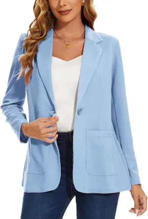 MINTLIMIT Blazers for Women Casual Long Sleeve Open Front Cardigan Button Work Office Blazers Jackets with Pockets