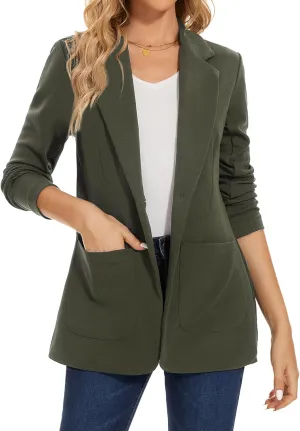 MINTLIMIT Blazers for Women Casual Long Sleeve Open Front Cardigan Button Work Office Blazers Jackets with Pockets
