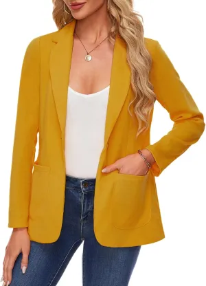 MINTLIMIT Blazers for Women Casual Long Sleeve Open Front Cardigan Button Work Office Blazers Jackets with Pockets