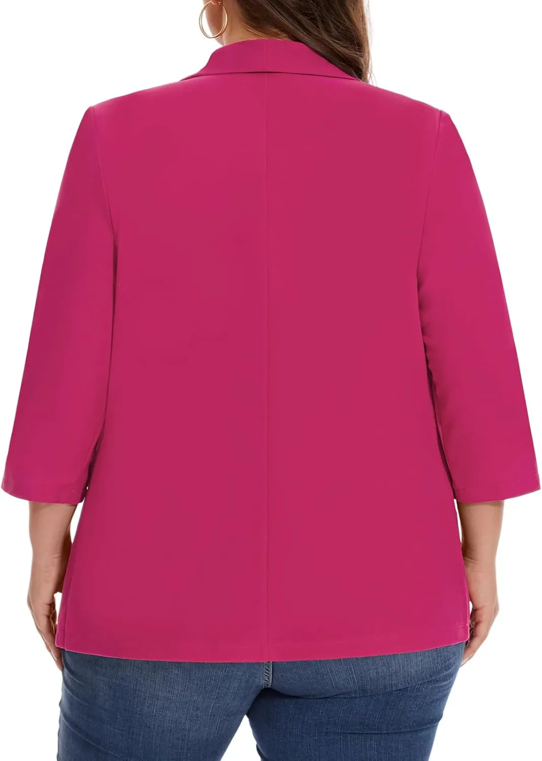 MINTLIMIT Plus Size Blazers for Women Casual Work Office 3/4 Sleeve Open Front Cardigan Suit Jacket Blazer with Pockets