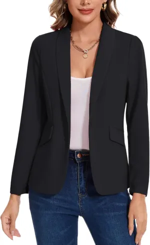 MINTLIMIT Women's Long Sleeve Work Casual Blazer Shawl Lapel Button Open Front Blazers Business Suit Jackets with Pockets