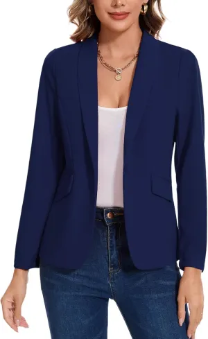 MINTLIMIT Women's Long Sleeve Work Casual Blazer Shawl Lapel Button Open Front Blazers Business Suit Jackets with Pockets
