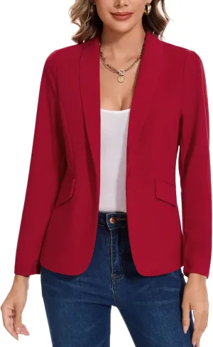 MINTLIMIT Women's Long Sleeve Work Casual Blazer Shawl Lapel Button Open Front Blazers Business Suit Jackets with Pockets