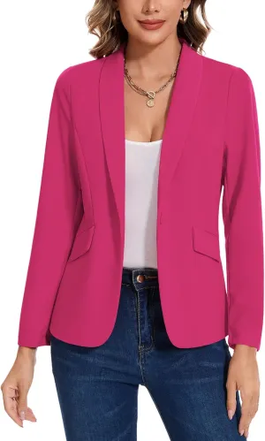 MINTLIMIT Women's Long Sleeve Work Casual Blazer Shawl Lapel Button Open Front Blazers Business Suit Jackets with Pockets