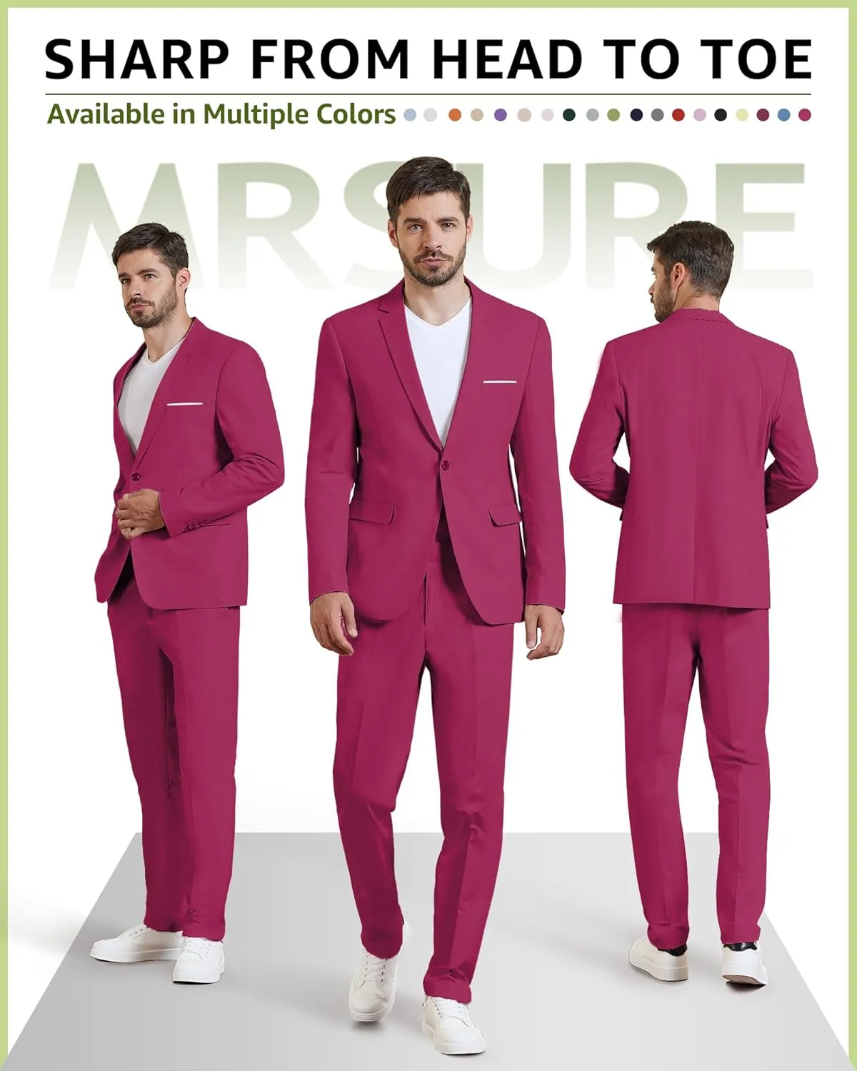 MrSure Mens Linen Blazer, Lightweight Casual Sport Coats, Solid Slim Fit Suit Jacket for Daily