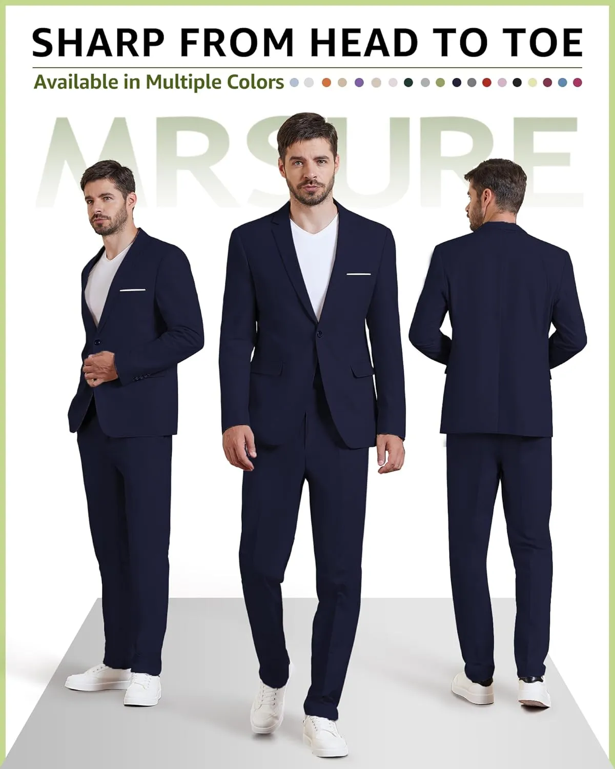 MrSure Mens Linen Blazer, Lightweight Casual Sport Coats, Solid Slim Fit Suit Jacket for Daily