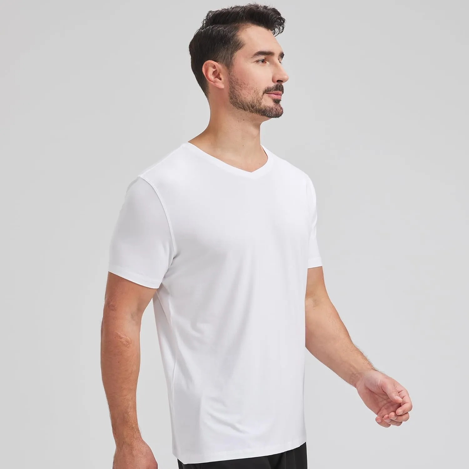 netdraw Men's Ultra Soft V-Neck Bamboo Viscose T-Shirt Comfy Lightweight Casual Basic Undershirts Pajama Tops