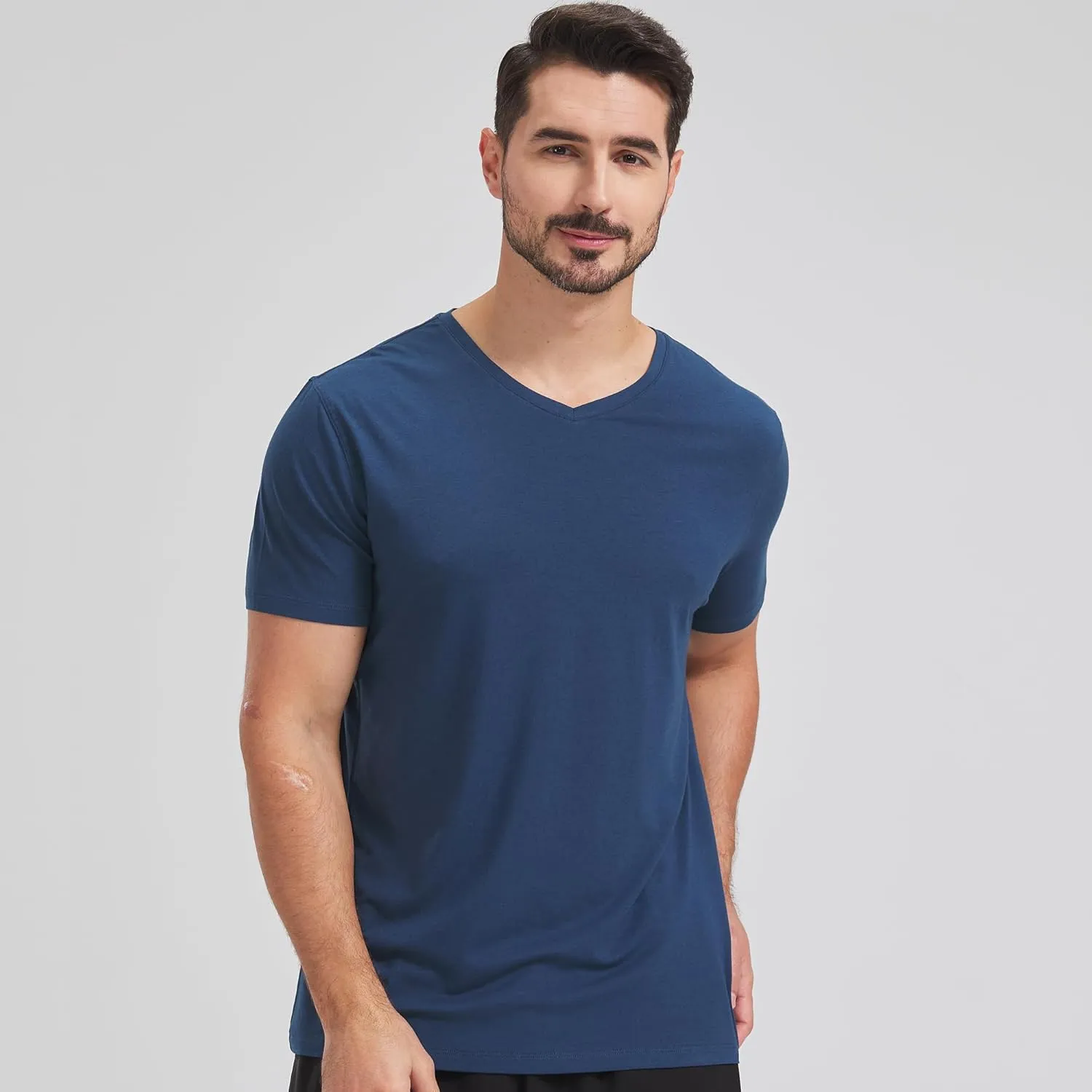 netdraw Men's Ultra Soft V-Neck Bamboo Viscose T-Shirt Comfy Lightweight Casual Basic Undershirts Pajama Tops