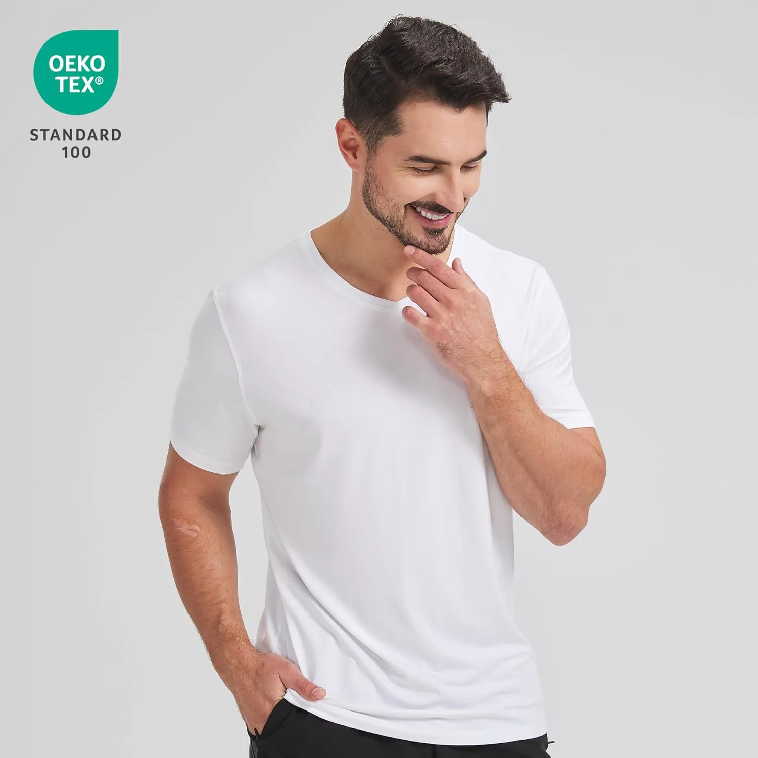 netdraw Men's Ultra Soft V-Neck Bamboo Viscose T-Shirt Comfy Lightweight Casual Basic Undershirts Pajama Tops