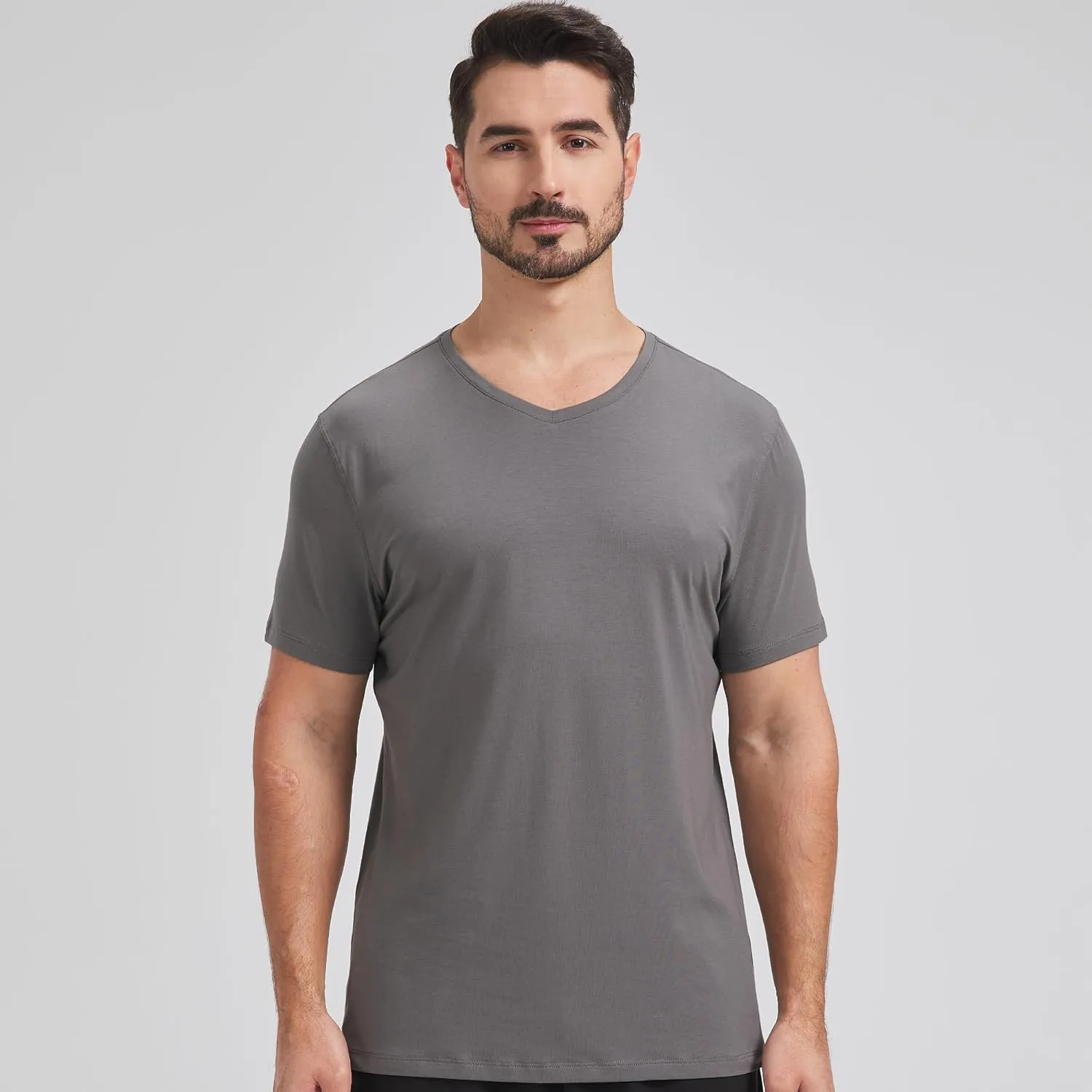 netdraw Men's Ultra Soft V-Neck Bamboo Viscose T-Shirt Comfy Lightweight Casual Basic Undershirts Pajama Tops
