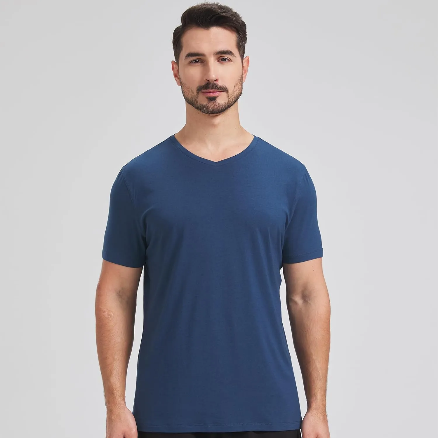 netdraw Men's Ultra Soft V-Neck Bamboo Viscose T-Shirt Comfy Lightweight Casual Basic Undershirts Pajama Tops