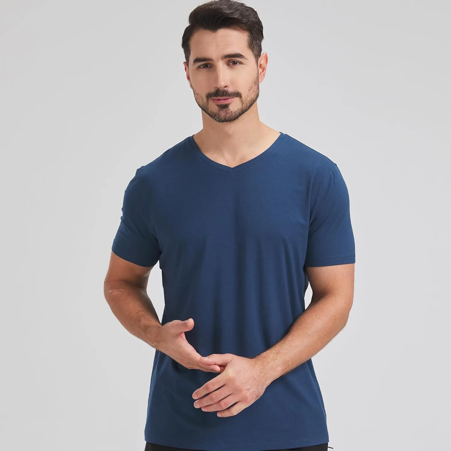 netdraw Men's Ultra Soft V-Neck Bamboo Viscose T-Shirt Comfy Lightweight Casual Basic Undershirts Pajama Tops