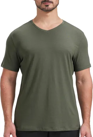 netdraw Men's Ultra Soft V-Neck Bamboo Viscose T-Shirt Comfy Lightweight Casual Basic Undershirts Pajama Tops
