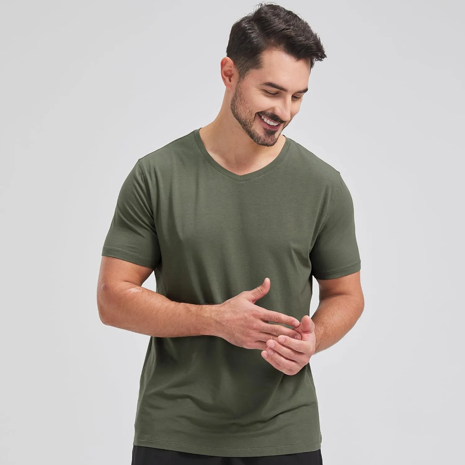 netdraw Men's Ultra Soft V-Neck Bamboo Viscose T-Shirt Comfy Lightweight Casual Basic Undershirts Pajama Tops