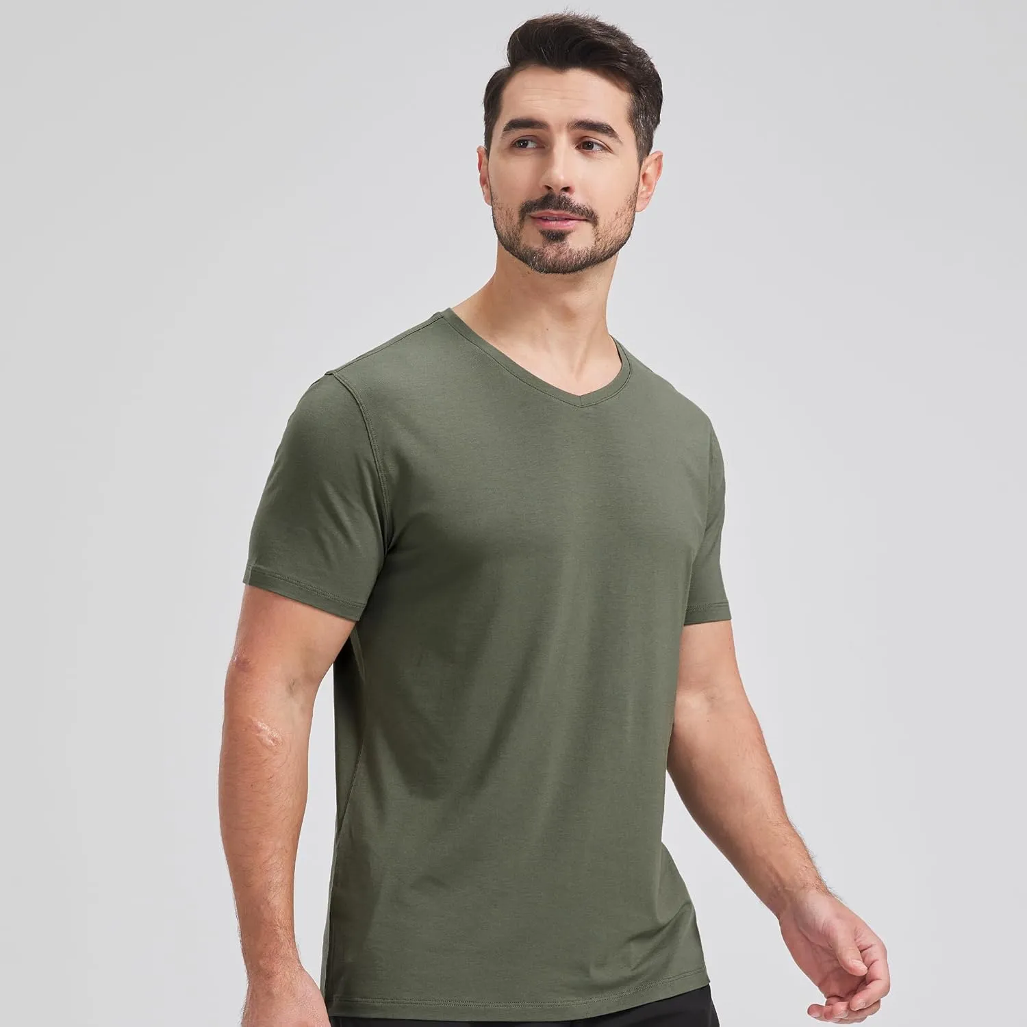 netdraw Men's Ultra Soft V-Neck Bamboo Viscose T-Shirt Comfy Lightweight Casual Basic Undershirts Pajama Tops