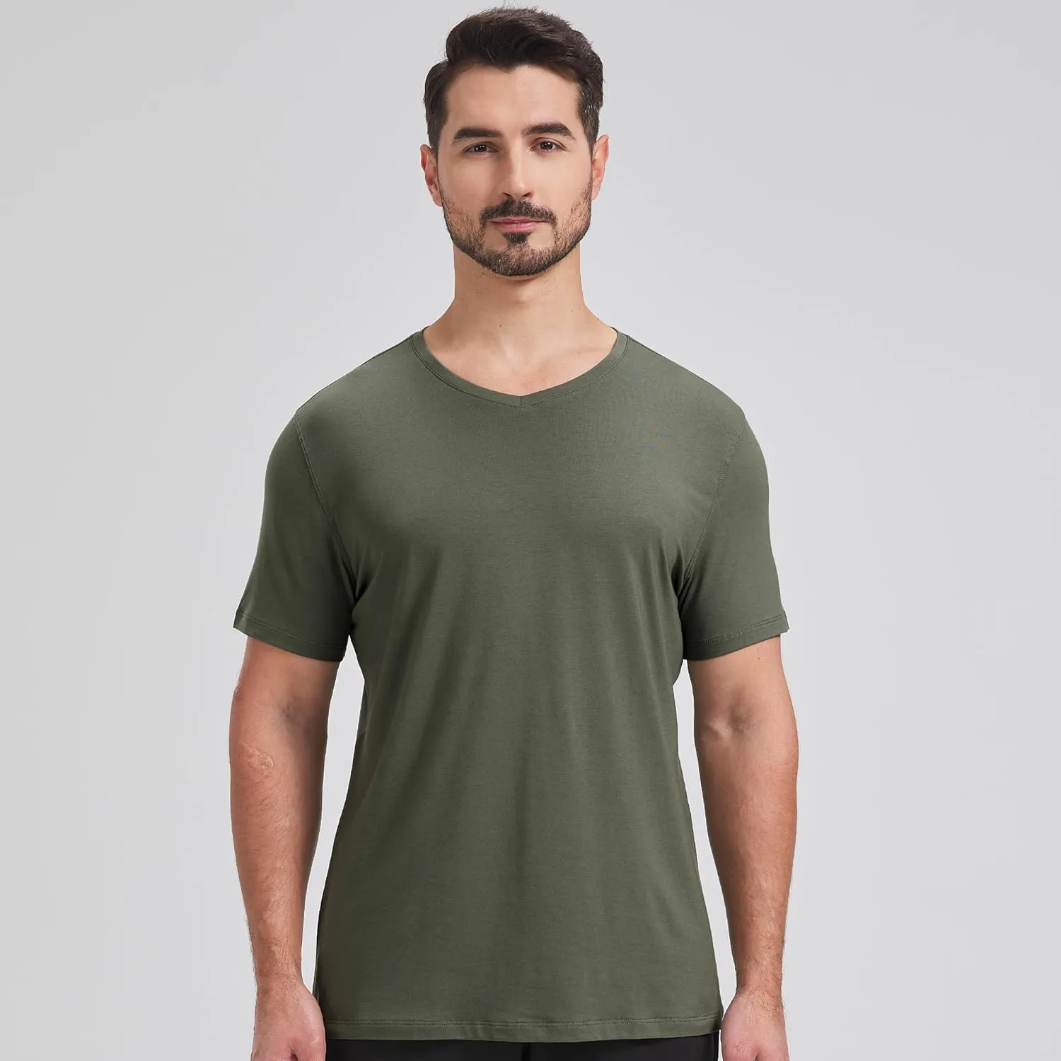 netdraw Men's Ultra Soft V-Neck Bamboo Viscose T-Shirt Comfy Lightweight Casual Basic Undershirts Pajama Tops