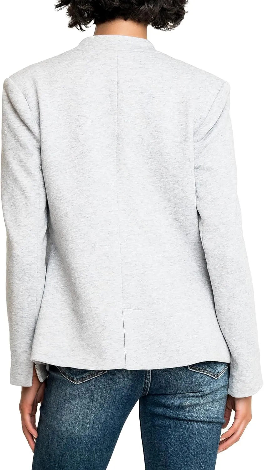 Notch Collar Blazer for Women - Dressy Casual Office Open Front Long Sleeve - Fashion Lined Knit Suit Jacket - (Sizes Vary)