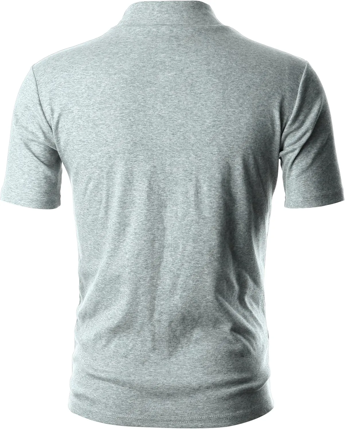 Ohoo Mens Short Sleeve Mock Turtleneck Basic Tops Lightweight Slim Fit Pullover Sweater