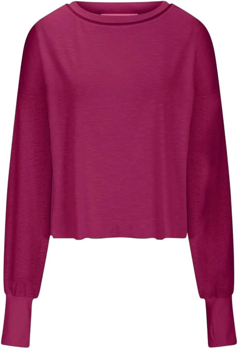 Oversized Open Back Sweatshirts for Womens Fall Long Sleeve Backless Tops Crop Workout Yoga Athletic Pullover Shirts