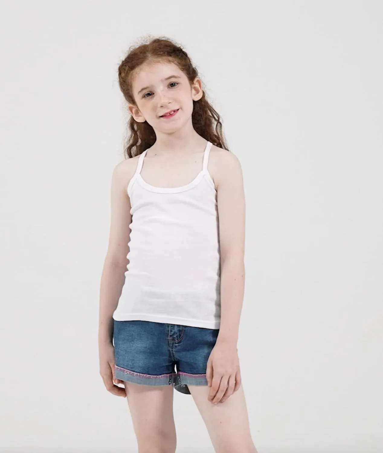Phedrew Girls Dance Tank Tops Cotton Cami Tank Scoop Neck Undershirts 6-Pack