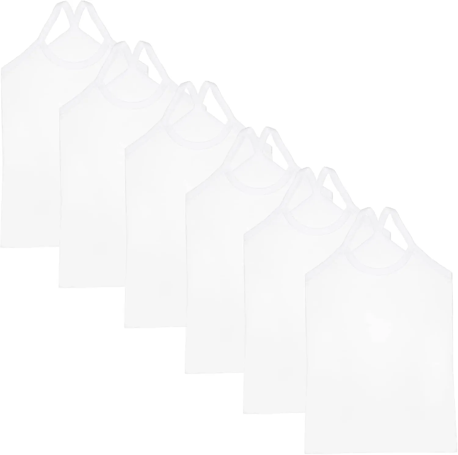 Phedrew Girls Dance Tank Tops Cotton Cami Tank Scoop Neck Undershirts 6-Pack